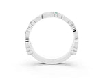 Round Emerald Leaf Motif Eternity Band in Platinum with Bezel Setting_3