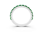 Round Emerald Polished Half Eternity Band in Platinum with Classic Prong Setting_3
