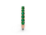 Round Emerald Polished Half Eternity Band in Rose gold with Classic Prong Setting_2