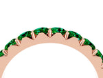 Round Emerald Polished Half Eternity Band in Rose gold with Classic Prong Setting_4