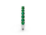 Round Emerald Polished Half Eternity Band in White gold with Classic Prong Setting_2