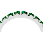 Round Emerald Polished Half Eternity Band in White gold with Classic Prong Setting_4