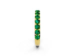 Round Emerald Polished Half Eternity Band in Yellow gold with Classic Prong Setting_2