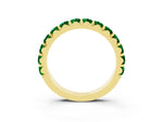 Round Emerald Polished Half Eternity Band in Yellow gold with Classic Prong Setting_3