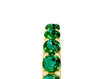 Round Emerald Polished Half Eternity Band in Yellow gold with Classic Prong Setting_5