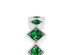 Round Emerald Square Bezel Chevron Band in Platinum with Milgrain Detailing_5