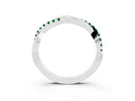 Round Emerald Twisted Infinity Band in Platinum with Prong Setting_3