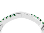 Round Emerald Twisted Infinity Band in Platinum with Prong Setting_4