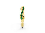 Round Emerald Twisted Infinity Band in Yellow gold with Prong Setting_2