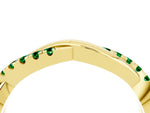 Round Emerald Twisted Infinity Band in Yellow gold with Prong Setting_4