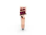 Round Garnet Anniversary Band in Rose gold with Channel Setting and Vertical Prongs_2