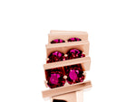 Round Garnet Anniversary Band in Rose gold with Channel Setting and Vertical Prongs_5