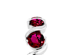 Round Garnet Half Eternity Band in Platinum with Wave Prong Setting_5