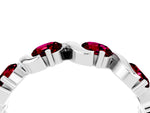 Round Garnet Half Eternity Band in Silver with Wave Prong Setting_4
