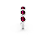 Round Garnet Half Eternity Band in White gold with Wave Prong Setting_2