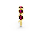Round Garnet Half Eternity Band in Yellow gold with Wave Prong Setting_2
