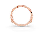 Round Garnet Leaf Motif Eternity Band in Rose gold with Bezel Setting_3