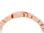 Round Garnet Leaf Motif Eternity Band in Rose gold with Bezel Setting_4