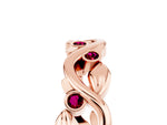 Round Garnet Leaf Motif Eternity Band in Rose gold with Bezel Setting_5