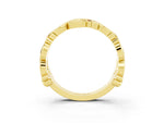 Round Garnet Leaf Motif Eternity Band in Yellow gold with Bezel Setting_3