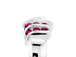 Round Garnet Multi-Row Crossover Band in Silver with Polished Curves_5