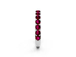 Round Garnet Polished Half Eternity Band in Platinum with Classic Prong Setting_2