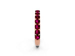 Round Garnet Polished Half Eternity Band in Rose gold with Classic Prong Setting_2
