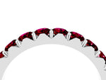 Round Garnet Polished Half Eternity Band in Silver with Classic Prong Setting_4