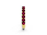 Round Garnet Polished Half Eternity Band in Yellow gold with Classic Prong Setting_2