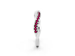 Round Garnet Twisted Infinity Band in Silver with Prong Setting_2