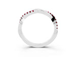 Round Garnet Twisted Infinity Band in Silver with Prong Setting_3