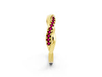 Round Garnet Twisted Infinity Band in Yellow gold with Prong Setting_2
