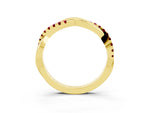 Round Garnet Twisted Infinity Band in Yellow gold with Prong Setting_3