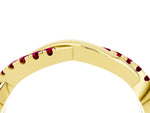 Round Garnet Twisted Infinity Band in Yellow gold with Prong Setting_4
