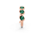 Round Green Sapphire Half Eternity Band in Rose gold with Wave Prong Setting_2