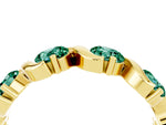 Round Green Sapphire Half Eternity Band in Yellow gold with Wave Prong Setting_4