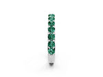 Round Green Sapphire Polished Half Eternity Band in Platinum with Classic Prong Setting_2