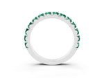 Round Green Sapphire Polished Half Eternity Band in White gold with Classic Prong Setting_3