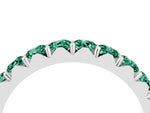 Round Green Sapphire Polished Half Eternity Band in White gold with Classic Prong Setting_4