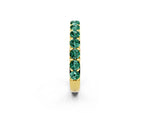 Round Green Sapphire Polished Half Eternity Band in Yellow gold with Classic Prong Setting_2