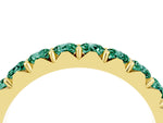 Round Green Sapphire Polished Half Eternity Band in Yellow gold with Classic Prong Setting_4