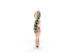 Round Green Sapphire Twisted Infinity Band in Rose gold with Prong Setting_2