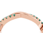 Round Green Sapphire Twisted Infinity Band in Rose gold with Prong Setting_4