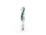 Round Green Sapphire Twisted Infinity Band in Silver with Prong Setting_2