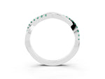 Round Green Sapphire Twisted Infinity Band in Silver with Prong Setting_3