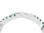 Round Green Sapphire Twisted Infinity Band in Silver with Prong Setting_4