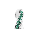 Round Green Sapphire Twisted Infinity Band in Silver with Prong Setting_5