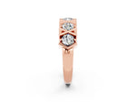 Round Moissanite Channel Set Band in Rose gold with X-Prong Detail_2