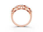 Round Moissanite Channel Set Band in Rose gold with X-Prong Detail_3