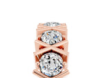 Round Moissanite Channel Set Band in Rose gold with X-Prong Detail_5